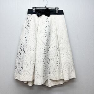 AZADEH Eyelet High Waisted Womens Midi Skirt Medium Play Festival Event Fairy